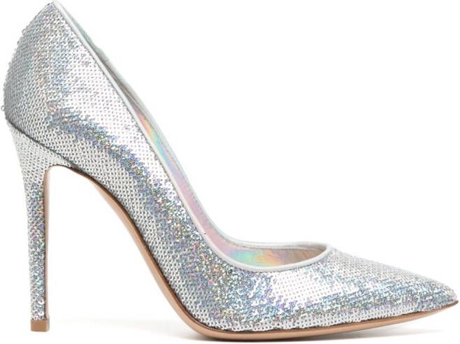 Gianvito Rossi sequin-embellished 100mm pumps Silver