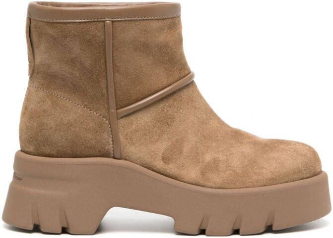 Gianvito Rossi shearling-lined suede boots Brown