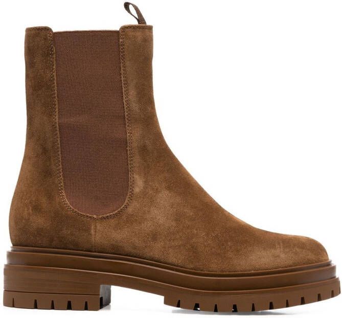 Gianvito Rossi suede chelsea ankle boots Brown