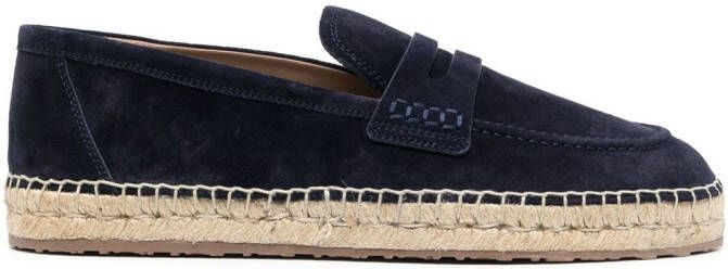 Gianvito Rossi suede jute espadrilles Blue