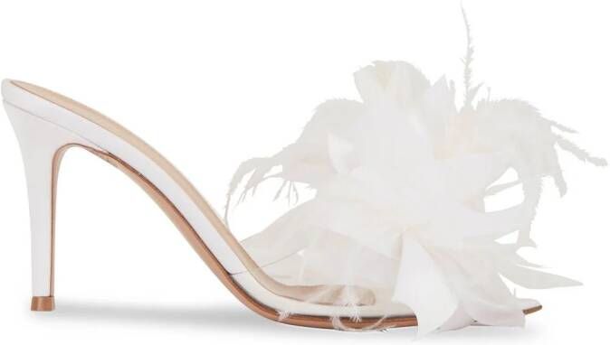 Gianvito Rossi Ynez 85mm floral-appliqué sandals White