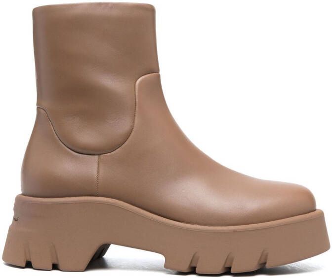 Gianvito Rossi Montey leather ankle boots Neutrals