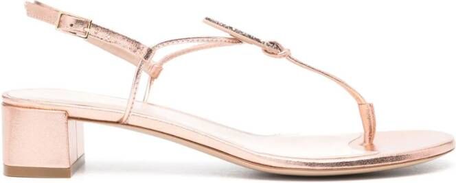 Giorgio Armani 35mm laminated leather sandals Pink
