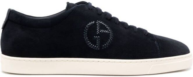 Giorgio Armani logo-embossed low-top sneakers Blue