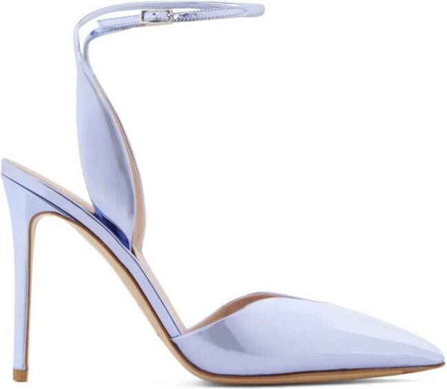 Giorgio Armani metallic-finish leather pumps Blue