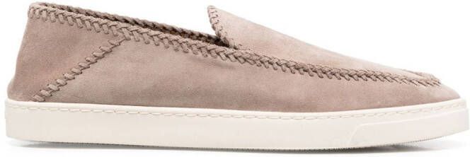Giorgio Armani slip-on suede loafers Neutrals