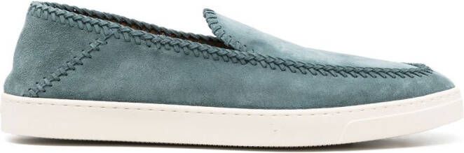 Giorgio Armani whipstitch-trim detail sneakers Blue