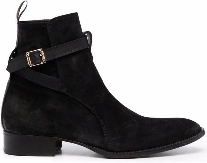Giuliano Galiano buckled strap ankle boots Black
