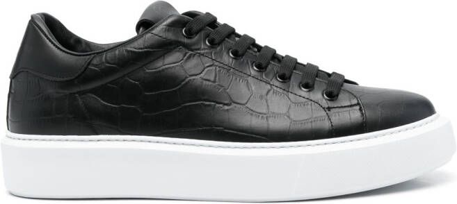 Giuliano Galiano Road crocodile-embossed sneakers Black