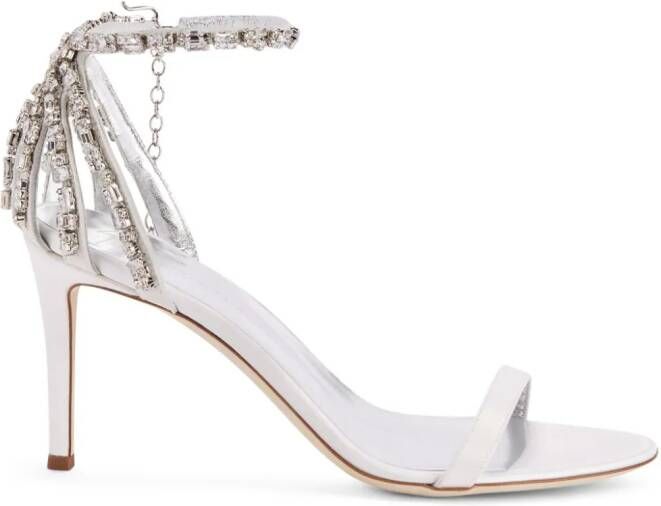 Giuseppe Zanotti 85mm Adele Crystal sandals White