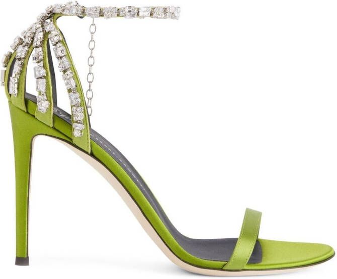 Giuseppe Zanotti Adele crystal 105mm sandals Green
