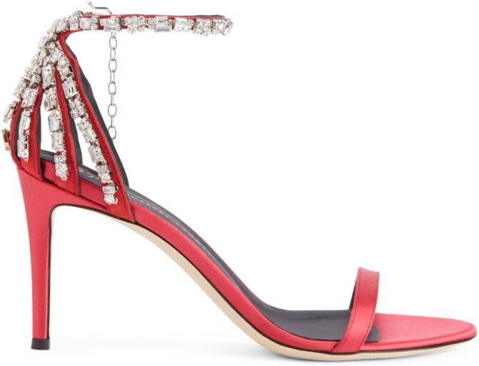 Giuseppe Zanotti 85mm Adele crystal sandals Red