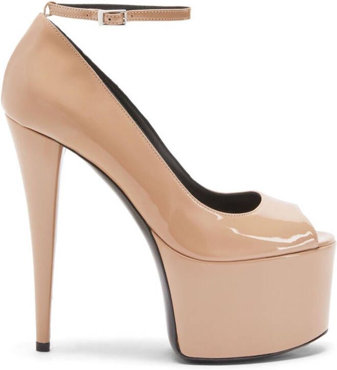 Giuseppe Zanotti 150mm GZ Aida platform pumps Neutrals