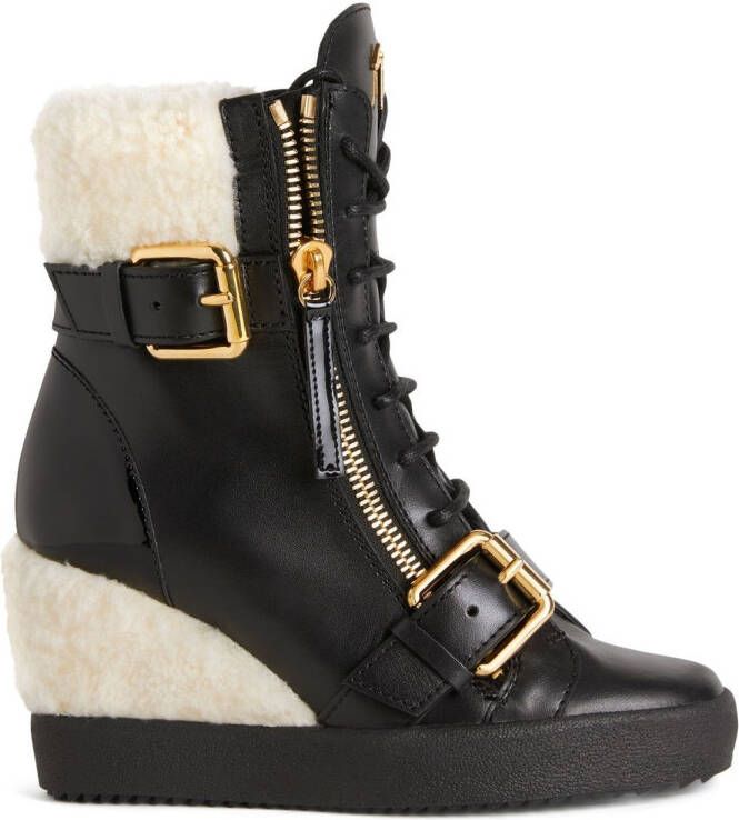 Giuseppe Zanotti 75mm Aitana wedge boots Black