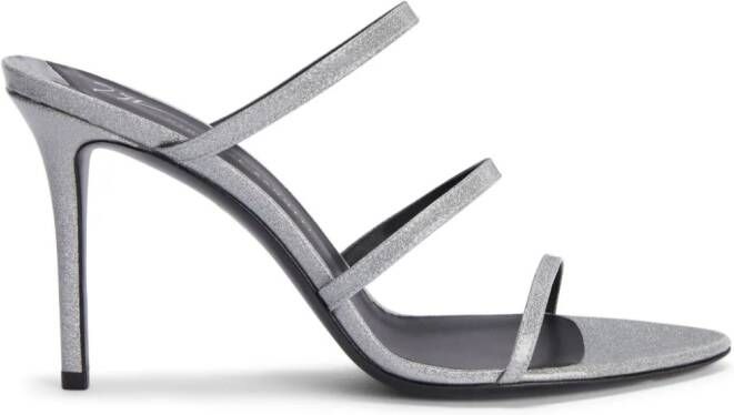 Giuseppe Zanotti Alimha 90mm leather sandals Silver