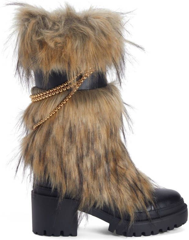 Giuseppe Zanotti Amaia 70mm chain boots Neutrals