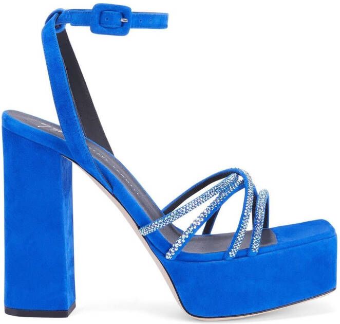 Giuseppe Zanotti 120mm Arhama embellished platform sandals Blue
