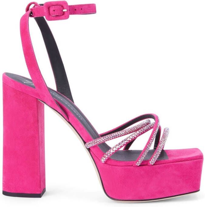 Giuseppe Zanotti 120mm Arhama embellished platform sandals Pink