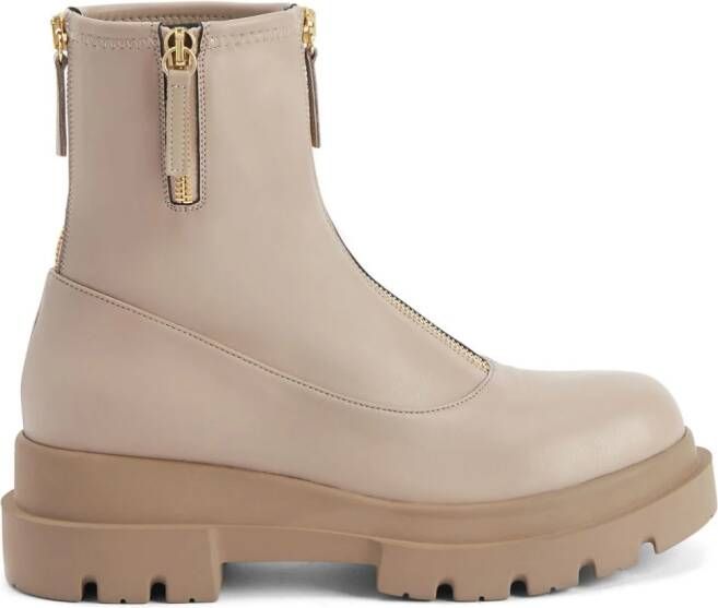 Giuseppe Zanotti Avice 40mm zipped ankle boots Neutrals