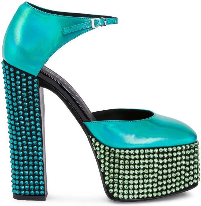 Giuseppe Zanotti 150mm Bebe Strass pumps Green