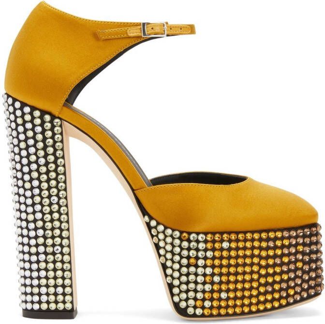 Giuseppe Zanotti 150mm Bebe Strass pumps Yellow