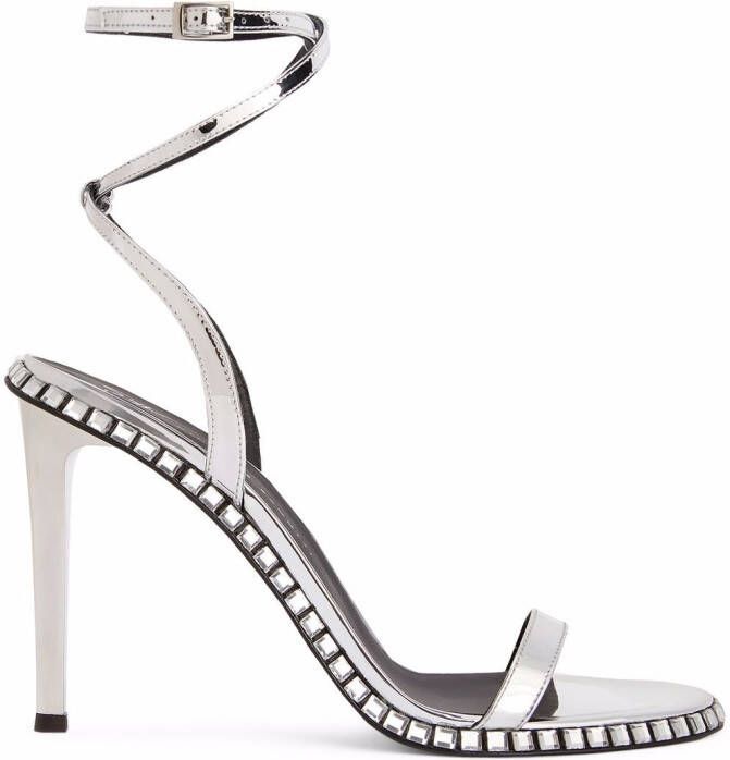 Giuseppe Zanotti Bellatriks 106mm leather sandals Silver