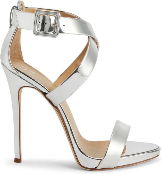 Giuseppe Zanotti 120mm Bellis leather sandals Silver