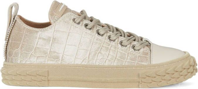 Giuseppe Zanotti Blabber velvet low-top sneakers White