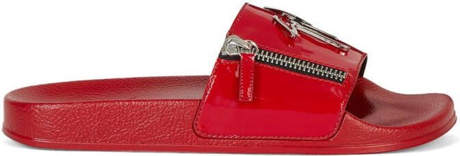 Giuseppe Zanotti Brett logo-plaque slides Red