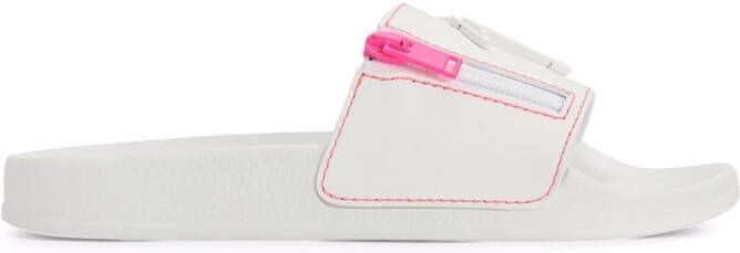 Giuseppe Zanotti Brett logo zip slides White