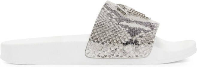 Giuseppe Zanotti Brett snake-print sliders White