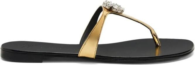 Giuseppe Zanotti Brionne metallic flat sandals Gold