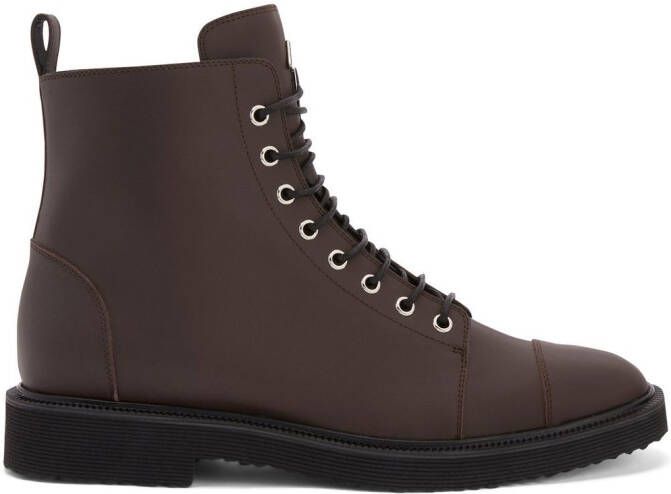 Giuseppe Zanotti Chris leather combat boots Brown