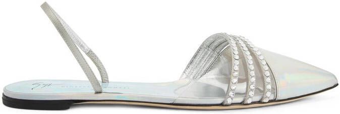 Giuseppe Zanotti Claralie slingback flat sandals Silver