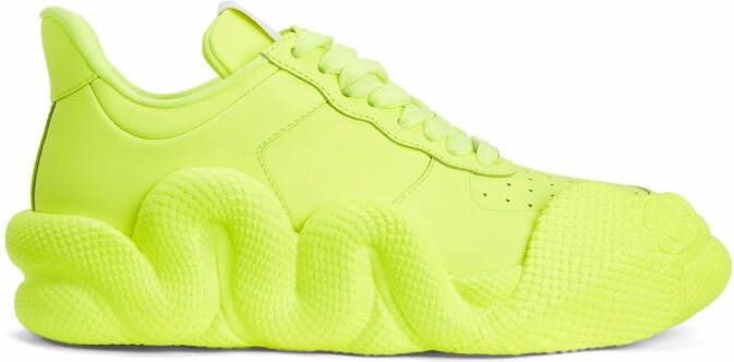 Giuseppe Zanotti Cobras snake-trimmed sneakers Yellow