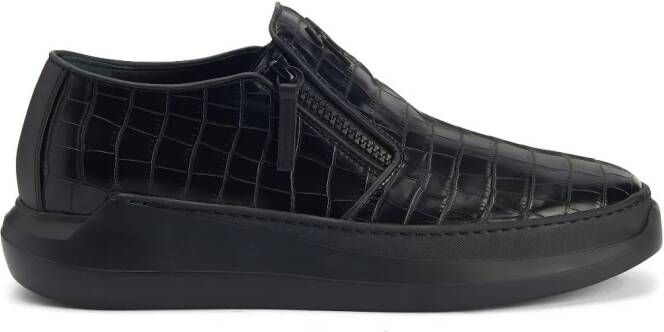 Giuseppe Zanotti Conley leather zip-up sneakers Black