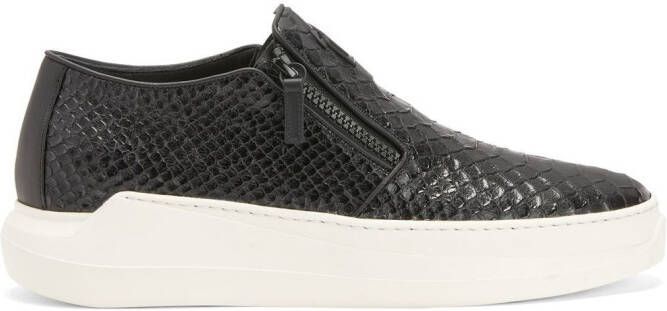Giuseppe Zanotti Conley snakeskin-effect slip-on loafers Black