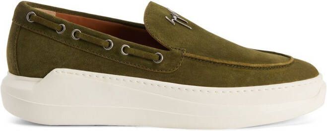 Giuseppe Zanotti Conley suede derby shoes Green