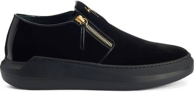 Giuseppe Zanotti Conley velvet slippers Black