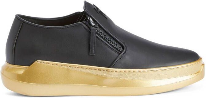 Giuseppe Zanotti Conley zip-up leather loafers Black
