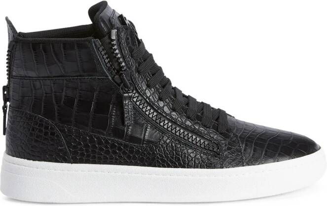 Giuseppe Zanotti crocodile-effect high-top sneakers Black