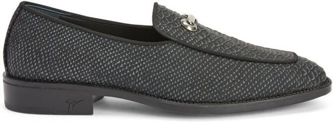 Giuseppe Zanotti crocodile-effect leather loafers Grey