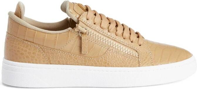 Giuseppe Zanotti crocodile-effect leather sneakers Neutrals