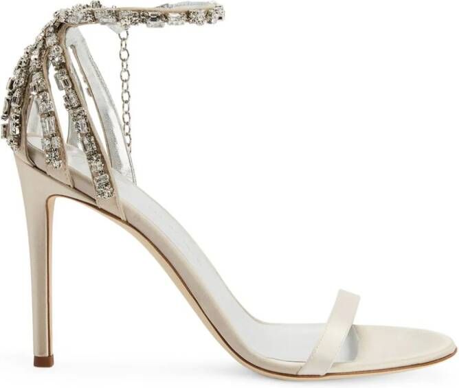 Giuseppe Zanotti 105mm Adele Crystal sandals Pink