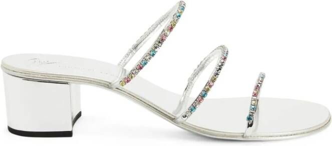 Giuseppe Zanotti 40mm Dark Colorful sandals Silver