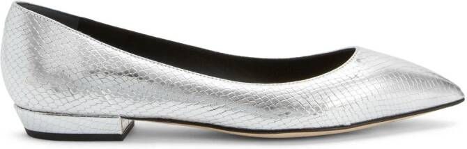 Giuseppe Zanotti Dhalia leather ballerina shoes Silver