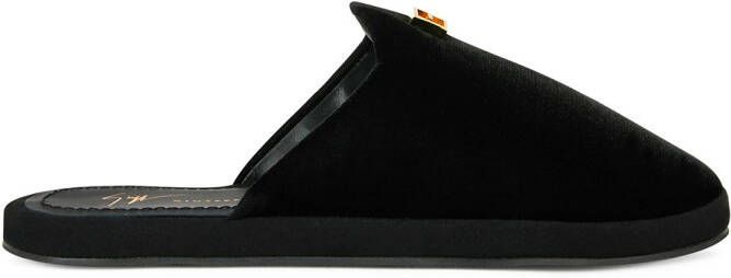 Giuseppe Zanotti Domitille velvet slippers Black
