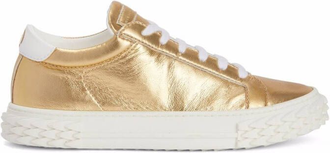 Giuseppe Zanotti Ecoblabber leather sneakers Gold