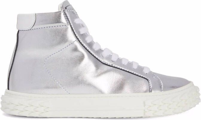 Giuseppe Zanotti Ecoblabber metallic high-top sneakers Silver