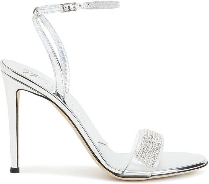 Giuseppe Zanotti Erwan rhinestone-embellished 105mm sandals Silver